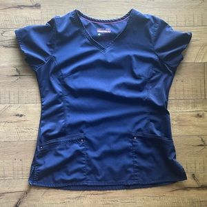 Purple Label Yoga Scrub top. Navy color.  Size L.